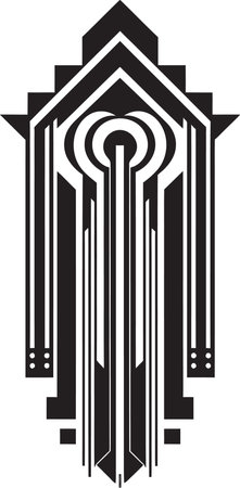 Art Deco Symmetry Geometric Emblem Icon Deco Elegance Unveiled Vector Logo Designのイラスト素材