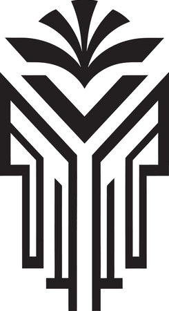 Deco Elegance Unveiled Vector Logo Design Intricate Deco Geometry Geometric Art Iconのイラスト素材