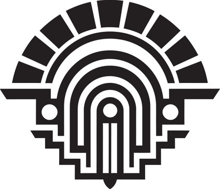 Geometric Deco Fusion Logo Vector Icon Deco Elegance Unveiled Geometric Icon Designのイラスト素材