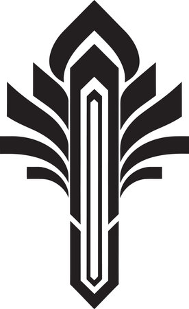 Geometric Deco Reverie Logo Vector Design Art Deco Symmetry Geometric Emblem Iconのイラスト素材