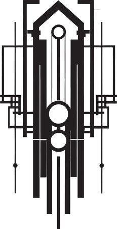 Angular Deco Symmetry Vector Emblem Design Deco Prismatics Logo Vector Designのイラスト素材