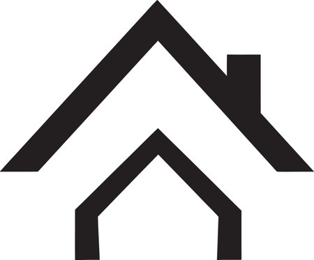 Chic House Fusion Logo Vector Design Sleek Bungalow Iconic Vision Bungalow Icon Designのイラスト素材
