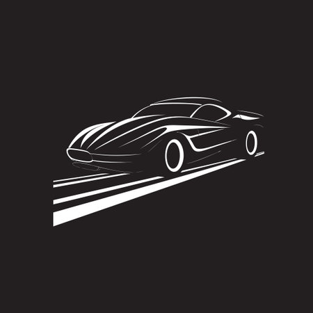 Modern Racing Lines Car Logo Vector Design Dynamic Sports Car Symbol Logo Icon Designのイラスト素材