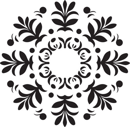 Whimsical Decorative Elegance Ornamental Emblem Icon Refined Ornamental Flourish Vector Logo Iconのイラスト素材