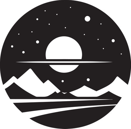 Stellar Navigation Vector Logo Design Cosmic Majesty Planet Icon Emblemのイラスト素材