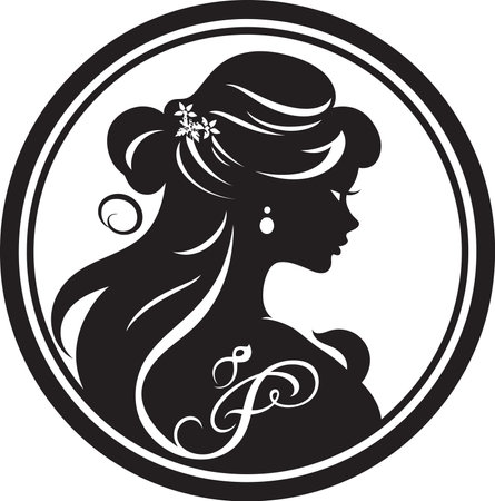 Princess Persona Illuminated Iconic Emblem Icon Enchanted Heritage Vector Logo Iconのイラスト素材