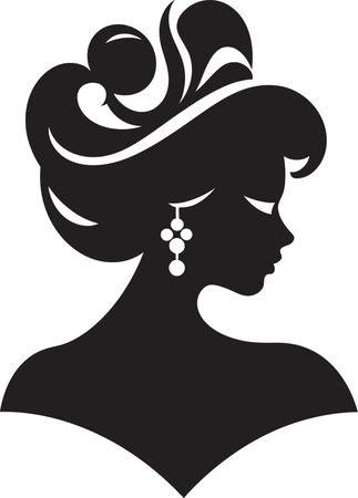 Crowned Elegance Iconic Logo Emblem Sovereign Princess Vector Logo Designのイラスト素材