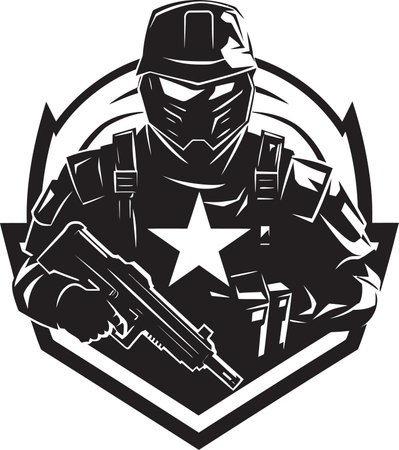 Honor bound Soldier Logo Icon Vector Sentinels Vigil Iconic Emblem Designのイラスト素材