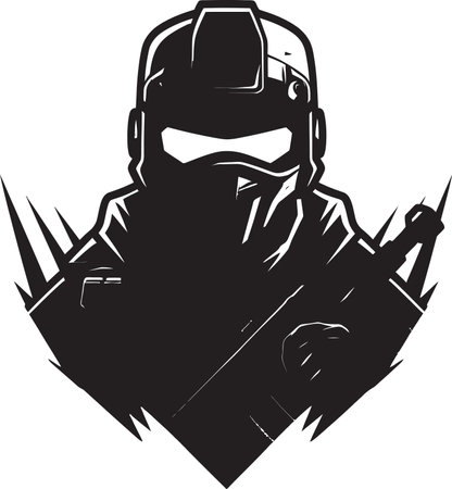 Brave Defender Iconic Emblem Design Soldiers Resolve Unveiled Logo Vector Designのイラスト素材