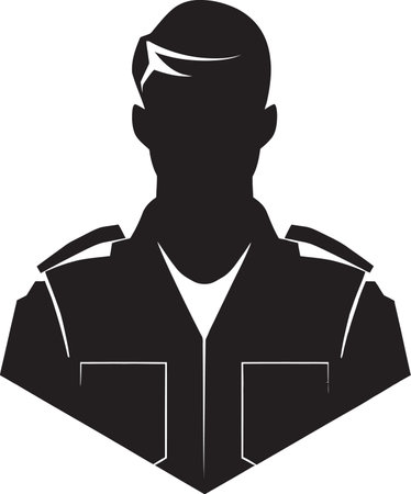 Army Guardian Soldier Man Vector Icon Courageous Emblem Logo Design Vectorのイラスト素材