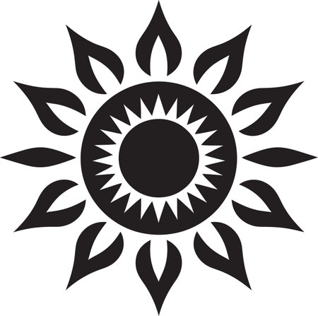 Solar Seal Sun Emblem Design Glowing Grace Sun Symbolのイラスト素材
