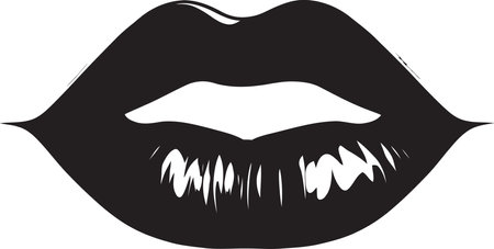 Feminine Flourish Lips Insignia Chic Couture Lips Badgeのイラスト素材