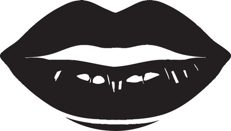 Sultry Secret Female Lips Emblem Radiant Rouge Lips Logo Iconのイラスト素材