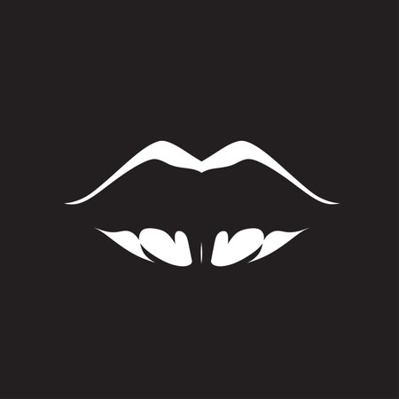 Feminine Flourish Lips Insignia Chic Couture Lips Badgeのイラスト素材