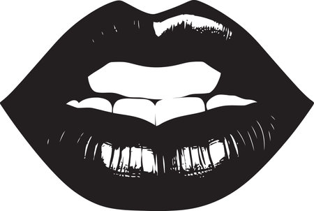 Flawless Pout Iconic Lip Vector Art Glamorous Graces Woman Lips Emblemのイラスト素材