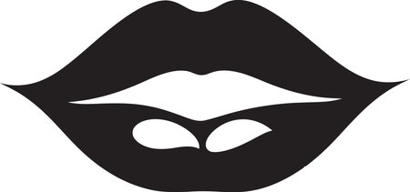 Glamours Grin Lip Insignia Subtle Seduction Lips Badgeのイラスト素材