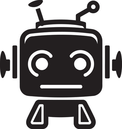 Small Bot, Big Personality Tiny AI Badge Tiny Cybernetic Conversations Cute Bot Iconのイラスト素材