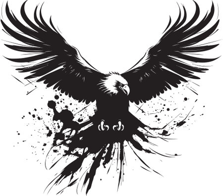 Regal Bird of Prey Eagle Logo Design Flight s Elegance Black Eagle Symbolのイラスト素材