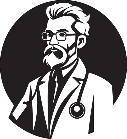 Physician s Mark Black Doctor Icon Design Shadowed Serpent Black Dragon Emblemのイラスト素材