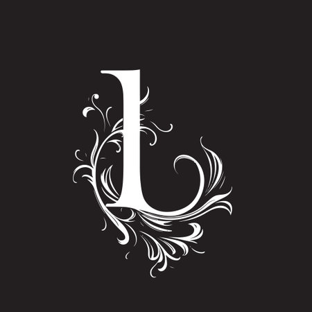 Luminous Serenity Glowing Letter L Decor Vector Lavish Symphony Extravagant Font L Vectorのイラスト素材