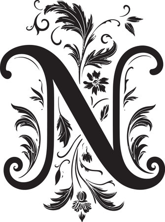 Nimble Elegance Agile Letter N Vector Noble Aura Dignified Font N Vector Artのイラスト素材