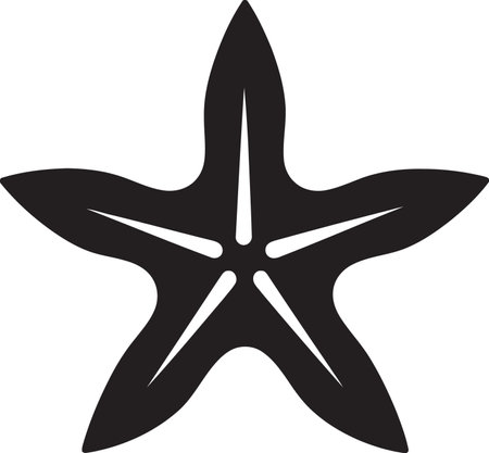 Underwater Appeal Starfish Icon Design Refined Oceanic Grace Black Vector Starfishのイラスト素材