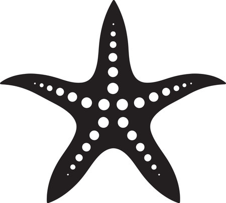 Seabed Jewel Black Starfish Design Tidal Signature Vector Starfish Iconのイラスト素材