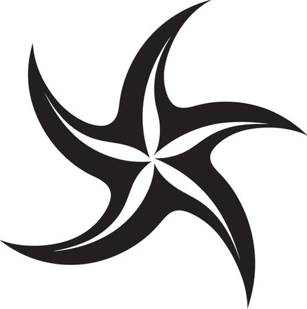 Underwater Appeal Starfish Iconic Emblem Refined Oceanic Grace Black Vector Starfishのイラスト素材