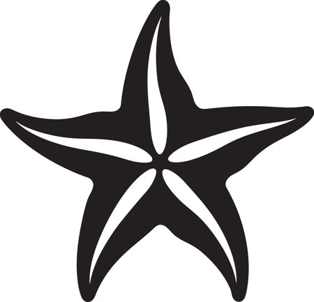 Tidal Signature Starfish Vector Badge Glamorous Sea Creature Black Starfish Markのイラスト素材