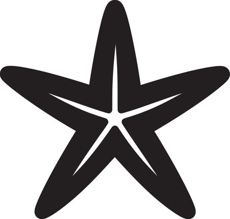 Lustrous Starfish Design Starfish Iconic Glyph Chic Coastal Elegance Black Vector Iconのイラスト素材