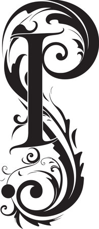 Petal Script Blossoming Font P Vector Pristine Flourish Refined Letter P Decor Vectorのイラスト素材