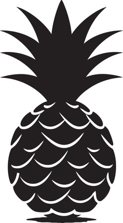 Tropical Signature Pineapple Vector Mark Glamorous Fruit Black Emblemのイラスト素材
