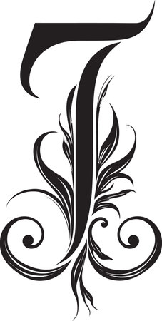 Timeless Serenade Classic Letter T Decor Vector Tranquil Symphony Calming Font T Vectorのイラスト素材