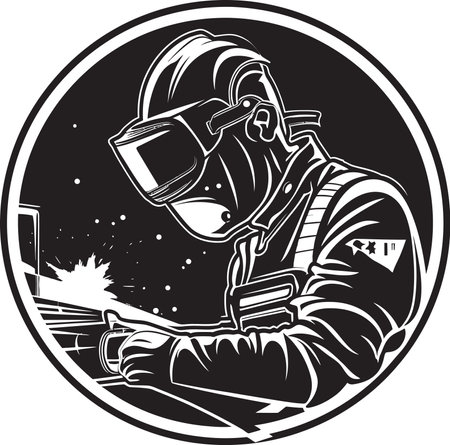 Welder s Legacy Man s Iconography Molten Fusion Black Vector Glyphのイラスト素材