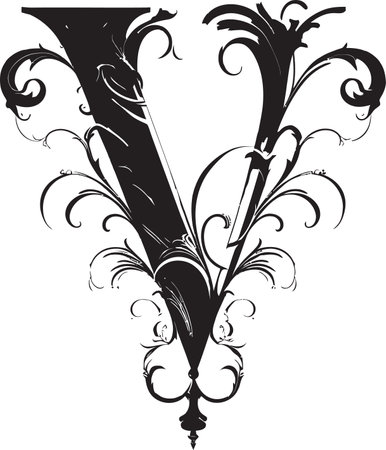 Vibrant Accents Lively Letter V Vector Vortex Elegance Dynamic Font V Vector Artのイラスト素材