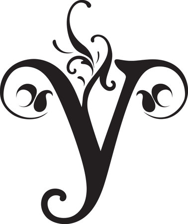 Yuletide Symphony Festive Letter Y Vector Yonder Elegance Mystical Font Y Decor Vectorのイラスト素材