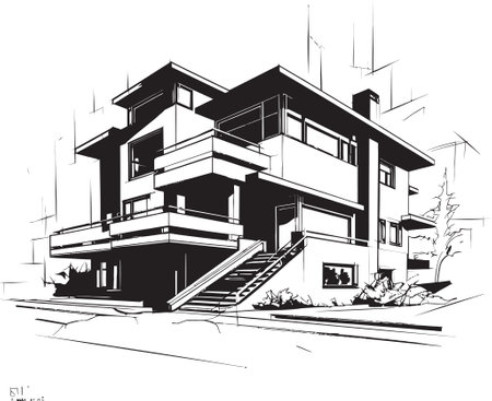 Trifecta Heights Vectorized Emblem of Opulence Triplex Zenith Iconic Emblem of Residential Charmのイラスト素材