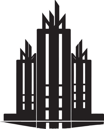 City Vista Tower Impression Multifloor Building in Vector Icon Design Urban Multifloor Silhouette Cityscape Vector Logoのイラスト素材