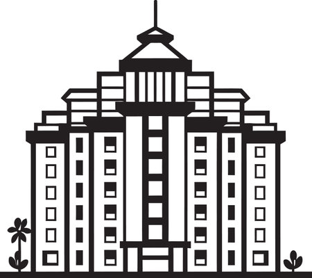 Metropolitan Visions Symphony Multifloor Urban Vector Emblem Downtown Essence Matrix Multifloral Skyscraper Vector Logoのイラスト素材