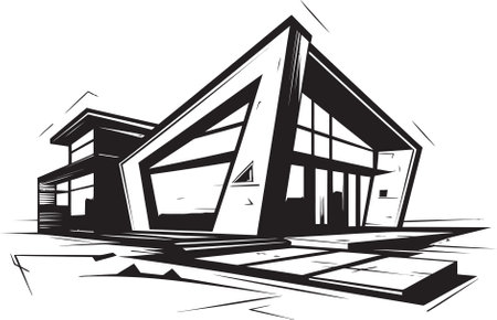 Creative Dwelling Impression House Idea Vector Icon Home Structure Symbol Architecture Design Vector Emblemのイラスト素材