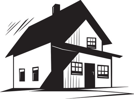 Minimalist Living Icon House Design Vector Emblem Simplistic Dwelling Mark Minimal House Vector Logoのイラスト素材