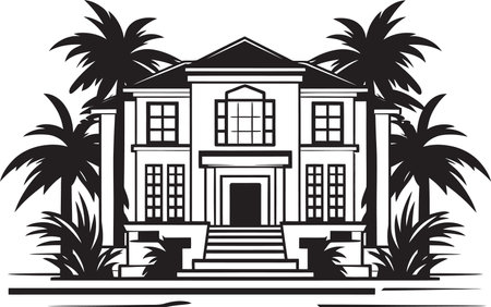 Chic Living Icon Stylish House Design Vector Logo Classy Home Symbol Modern House Idea Vector Iconのイラスト素材