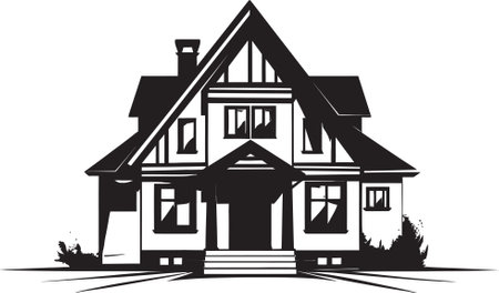 Sleek Living Mark Minimal House Vector Icon Minimalist Living Icon House Design Vector Emblemのイラスト素材