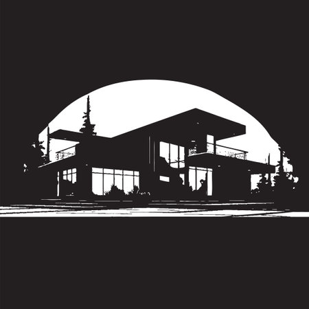 Architectural Brilliance Symbol Residential Design Vector Icon Trendy Habitat Emblem Property Design Vector Logoのイラスト素材