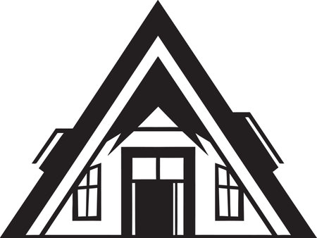 Minimalist Living Icon House Design Vector Emblem Simplistic Dwelling Mark Minimal House Vector Logoのイラスト素材