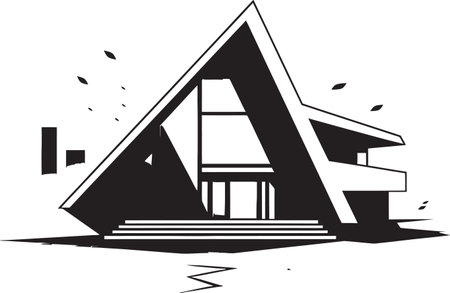 Sleek Residence Mark Stylish House Design in Vector Sophisticated Home Icon Modern House Idea Vector Logoのイラスト素材