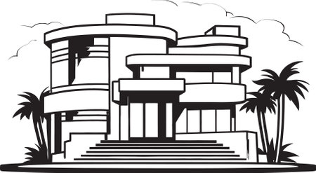 Sophisticated Home Mark Stylish House Design in Vector Fashionable Living Icon Modern House Idea Vector Logoのイラスト素材