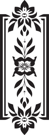 Serenade of Petals Line Border Icon Design Vintage Vine Borders Decorative Line Emblemのイラスト素材