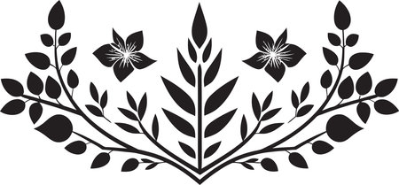 Abstract Floral Harmony Geometric Tile Design Petal Symmetry Black Vector Tile Floralのイラスト素材