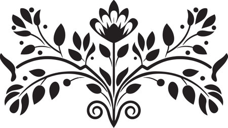 Floral Tiling Artistry Black Vector Logo Symmetric Petal Patterns Geometric Floral Iconのイラスト素材